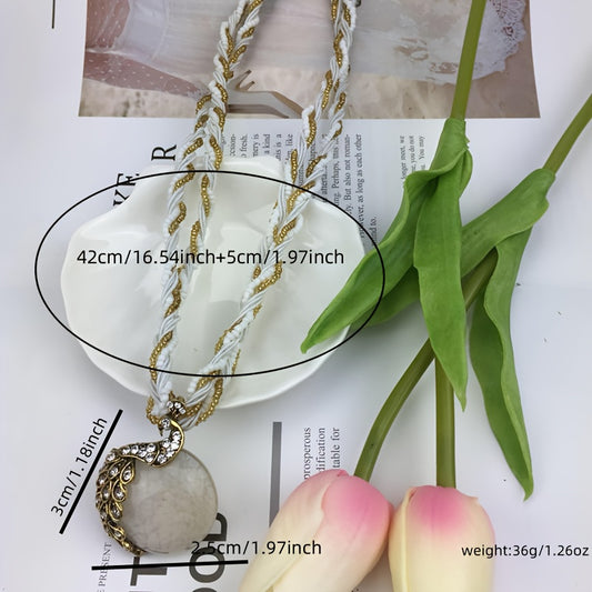 Ethnic Style Peacock Beaded Necklace for Women – Multi-Layer Fashion Jewelry