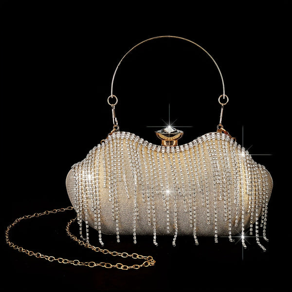 4pcs rhinestone sunflower clutch & jewelry set. Elegant square dinner bag with black floral gemstones, perfect for parties, balls, and weddings. goobingoo