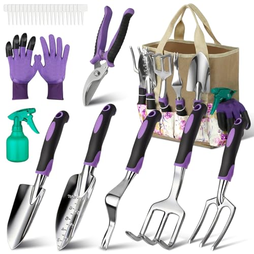 30PCS Garden Tool Set with Floral Tote Bag Stainless Steel Kit