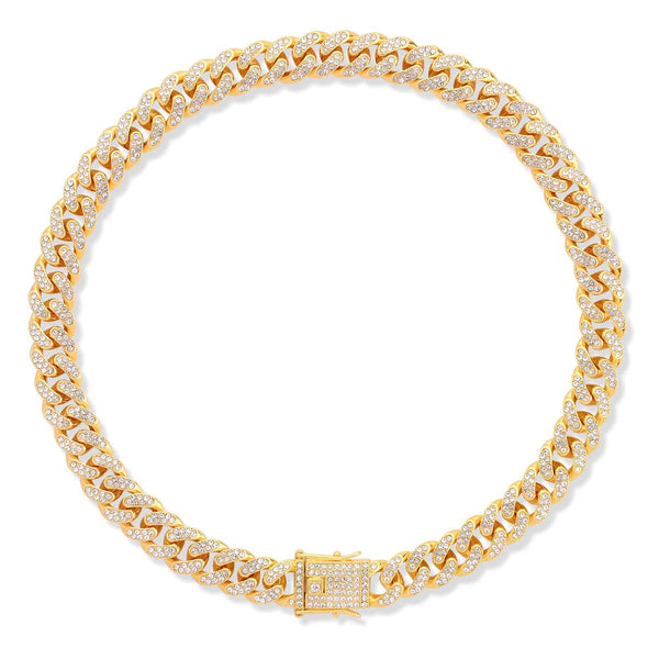 Gold Cuban Link Dog Collar Diamond Luxury Pet Necklace