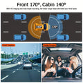 Dual Dash Cam Front and Inside 1080P 720P – 170 Wide Angle with Night Vision & Parking Monitor goobingoo