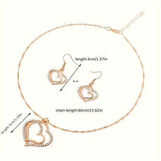 3-Piece Love Heart Necklace Set – Interlocking Sparkling Heart Pendants with July Birthstone, Unisex Gift Jewelry