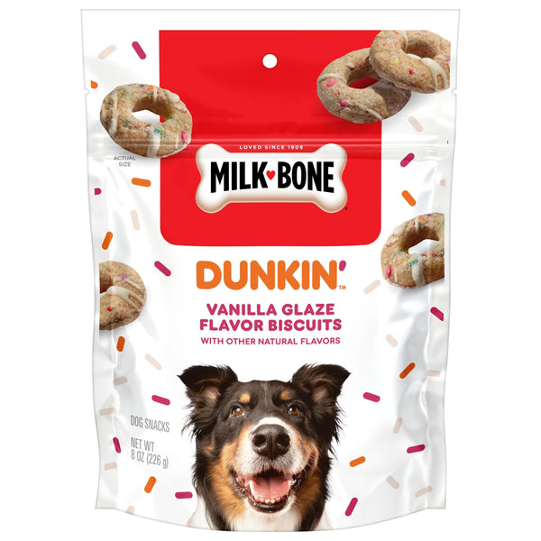 Milk Bone Dunkin Vanilla Glaze Dog Biscuits 8oz Crunchy Dog Treats
