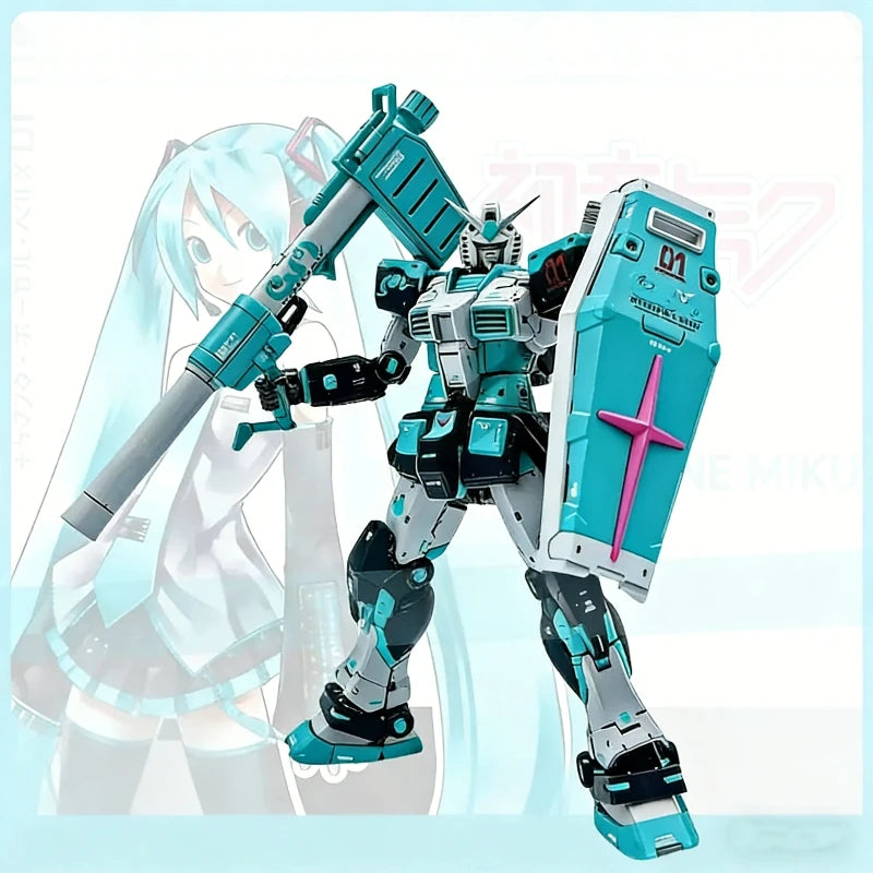 1/144 Scale Mecha Model Kit – Miku Color Style Assembly Figure with Water Decals