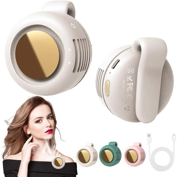Portable Bladeless Mini Fan Clip-On Shirt Waist 3-Speed USB