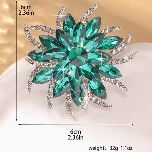 Eternal Flower Crystal Brooch — Luxury Statement Pin for Women