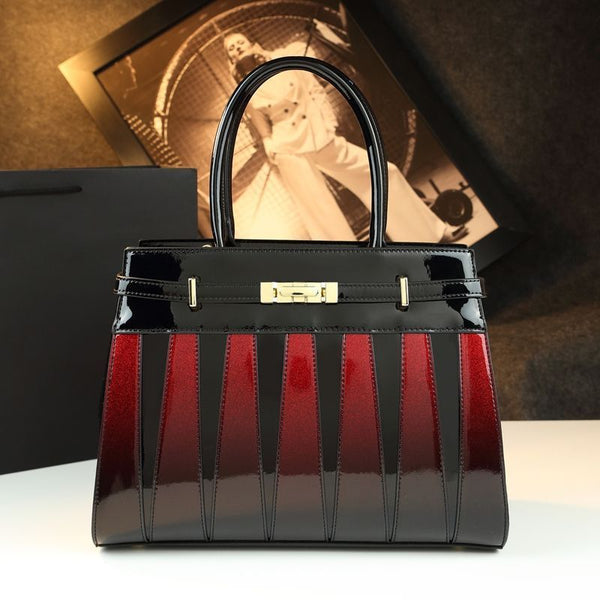 Women’s Genuine Leather Handbag – Large Capacity Crossbody & Shoulder Bag, Elegant Mom Purse with Zipper Closure, Wine Color, Luxury Tote for Travel & Everyday Use goobingoo