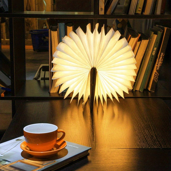 3D LED Book Night Light – USB Rechargeable Magnetic Foldable Wooden Desk Lamp goobingoo