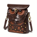 Women’s Medieval Steampunk Owl Mini Crossbody Bag – Studded Buckle Shoulder Bag for Renaissance Fairs goobingoo