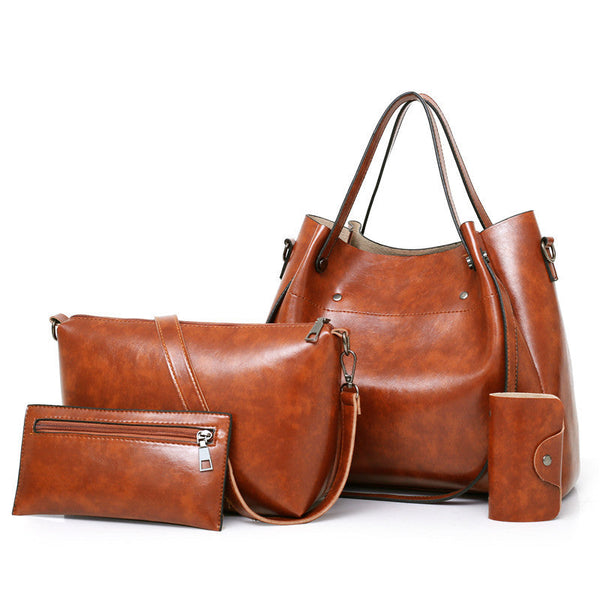 Women Retro 4pcs Handbag Set Large Tote Shoulder Crossbody Purse Bag My Store