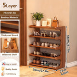 Bamboo Shoe Rack Organizer 3 5 6 Tier Wooden Shoe Storage Shelf for Entryway Front Door Closet Holds 6 15 24 Pairs Space Saving