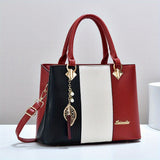 Women’s Colorblock Handbag – Large-Capacity Tote & Shoulder Crossbody Bag, Stylish Commuter & Mom Bag