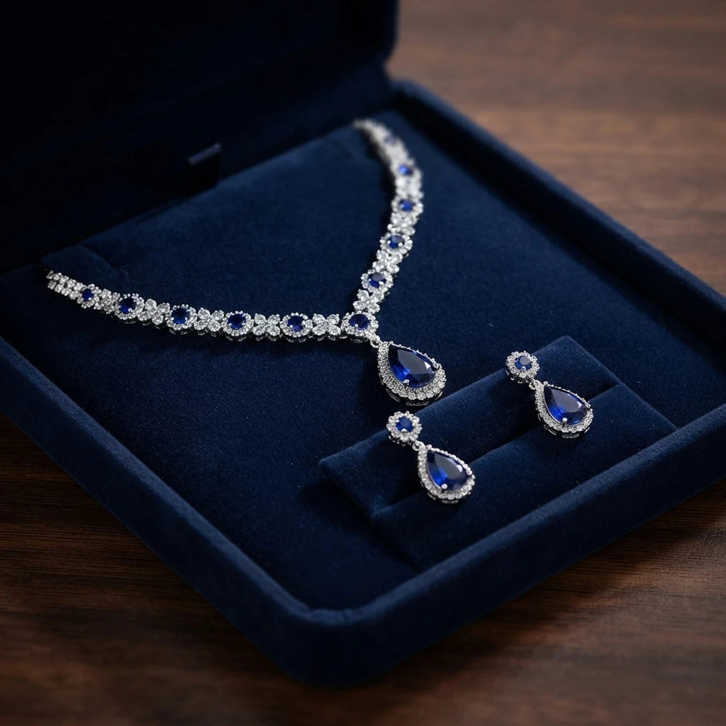 Luxury Crystal Droplet Jewelry Set for Wedding, Bridal & Evening Wear goobingoo