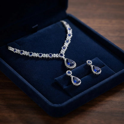 Luxury Crystal Droplet Jewelry Set for Wedding, Bridal & Evening Wear goobingoo
