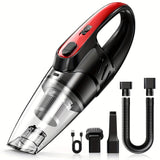 6000PA Cordless Car Vacuum Cleaner – Handheld Portable with 2000mAh Battery & 5 Accessories