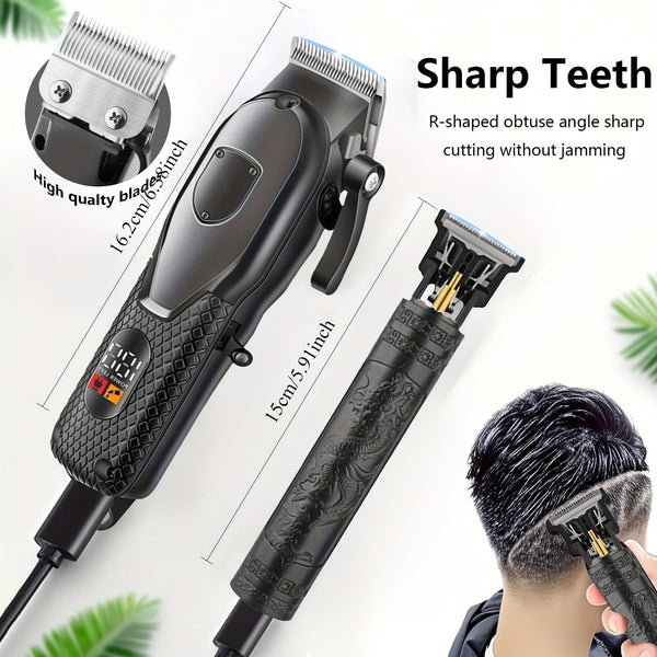 Men’s Cordless Hair Clipper Kit – USB Rechargeable Electric Barber Tools for Home & Travel goobingoo