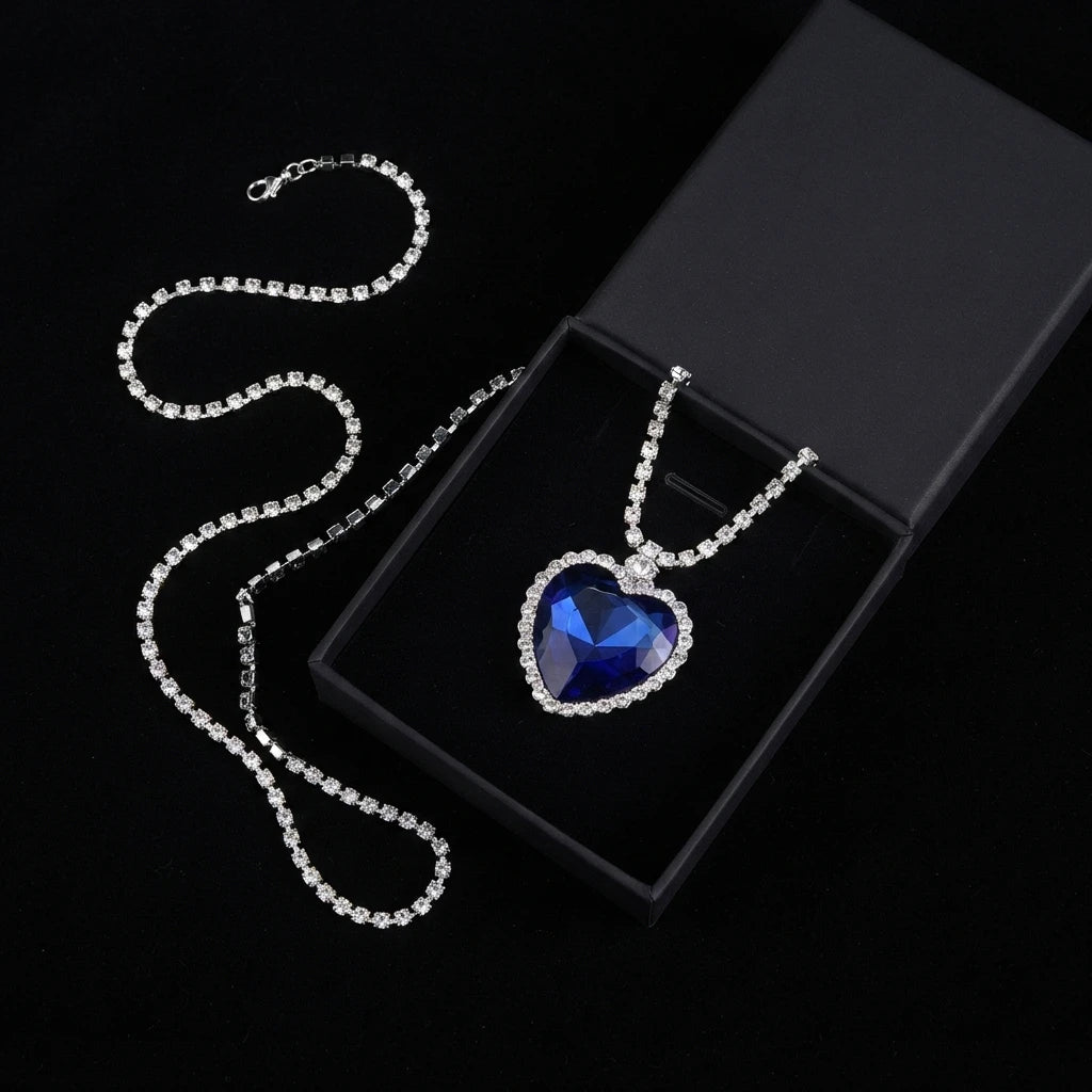 Heart of the Ocean Necklace — Crystal Pendant Inspired by Classic Cinema goobingoo