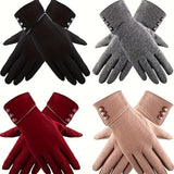 4 Pairs Women’s Winter Touchscreen Gloves – Windproof Fleece Lined Cold Weather Gloves for Phones, Driving & Outdoor Activities