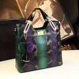 Women’s Large Capacity Vintage Crocodile Satchel – Crossbody & Shoulder Bag, Stylish Leather Handbag for Daily Use & Travel