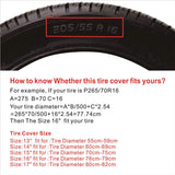14-17" Universal Spare Tire Cover PVC PU Black White Protector Bag Pouch for Car