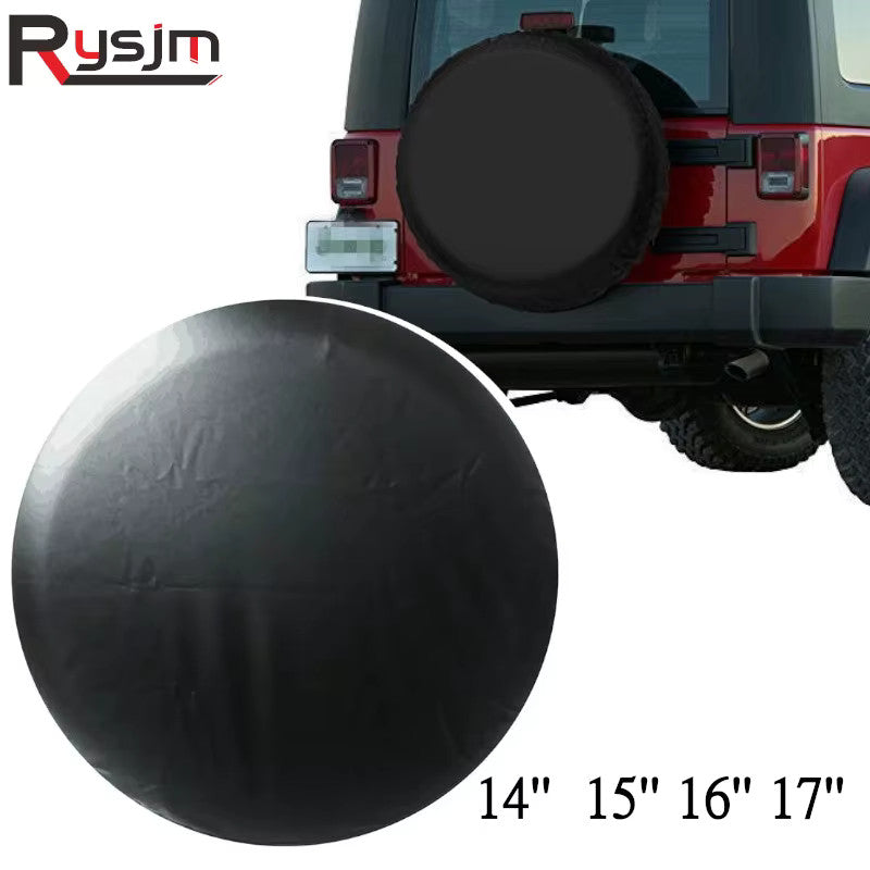 14-17" Universal Spare Tire Cover PVC PU Black White Protector Bag Pouch for Car