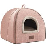 goobingoo Foldable Cat Cave Bed - 2-in-1 Covered Cat House Tent for Indoor Cats