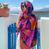 Ultra-Thin Women’s Floral Scarf – Breathable Lightweight Spring & Summer Shawl, Versatile Travel, Beach & Sunscreen Wrap, Perfect Gift