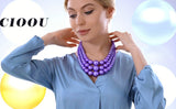 goobingoo Bohemian Multi-Layer Faux Pearl Jewelry Set - Statement Necklace, Bracelet & Earrings