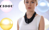 goobingoo Bohemian Multi-Layer Faux Pearl Jewelry Set - Statement Necklace, Bracelet & Earrings