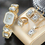 5-Piece Jewelry & Watch Set - Green Gold