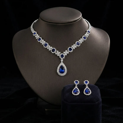 Luxury Crystal Droplet Jewelry Set for Wedding, Bridal & Evening Wear goobingoo