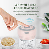 Mini Electric Garlic Chopper USB Rechargeable Food Processor