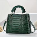 Chic crocodile pattern women’s shoulder bag with adjustable strap and zipper closure. Stylish crossbody purse perfect for casual or formal occasions.
