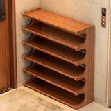 Bamboo Shoe Rack Organizer 3 5 6 Tier Wooden Shoe Storage Shelf for Entryway Front Door Closet Holds 6 15 24 Pairs Space Saving