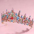 Luxury Colorful Crystal Bridal Headpiece & Jewelry Set – Crown, Necklace & Earrings for Weddings, Parties & Special Occasions goobingoo