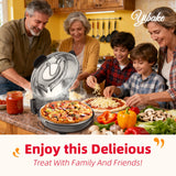 12-Inch Electric Pizza Oven – 1200W Indoor Countertop Pizza Maker, 5-Minute Crisp, Dual Knob Control, 120V