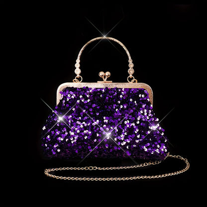 5-Piece Women’s Sequin Evening Clutch & Jewelry Set – Crossbody Dinner Bag with Necklace, Earrings, Bracelet & Ring goobingoo
