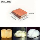 3D LED Book Night Light – USB Rechargeable Magnetic Foldable Wooden Desk Lamp