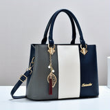 Women’s Colorblock Handbag – Large-Capacity Tote & Shoulder Crossbody Bag, Stylish Commuter & Mom Bag
