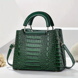 Chic crocodile pattern women’s shoulder bag with adjustable strap and zipper closure. Stylish crossbody purse perfect for casual or formal occasions.