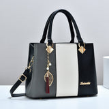 Women’s Colorblock Handbag – Large-Capacity Tote & Shoulder Crossbody Bag, Stylish Commuter & Mom Bag
