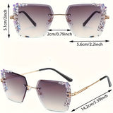 Women’s frameless gradient lens glasses with starry sky design. Trendy, lightweight, and casual accessory perfect for daily wear or gifting.