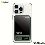 BiLOLLY Magnetic Power Bank 10000mAh / 5000mAh – Ultra-Thin 22.5W Fast Wireless Charger with LED Display