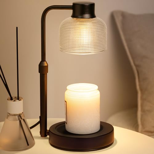 goobingoo Premium Dimmable Candle Warmer Lamp - Electric Top-Down Wax Melter with Timer & Wooden Base