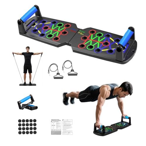 15-in-1 Push Up Board Foldable Home Gym with Handles & Resistance Bands