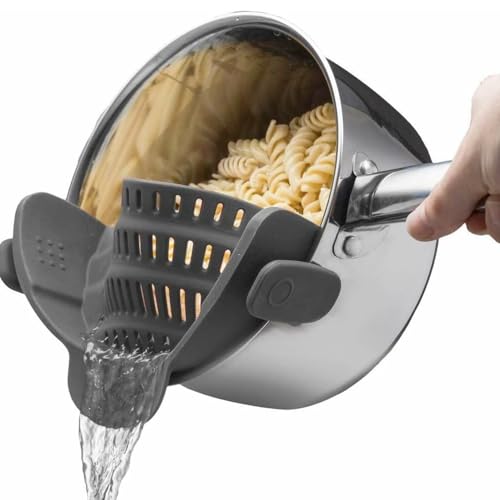 Clip-On Silicone Pot Strainer Heat Resistant Space Saving Kitchen Tool