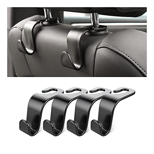 Car Headrest Hooks 4 Pack Backseat Organizer for Bags & Groceries