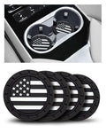 American Flag Car Cup Holder Coasters 4 Pack Anti-Slip 2.75" Black, Grey, colorful