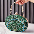 Peacock Crystal Clutch - Vintage Evening Bag