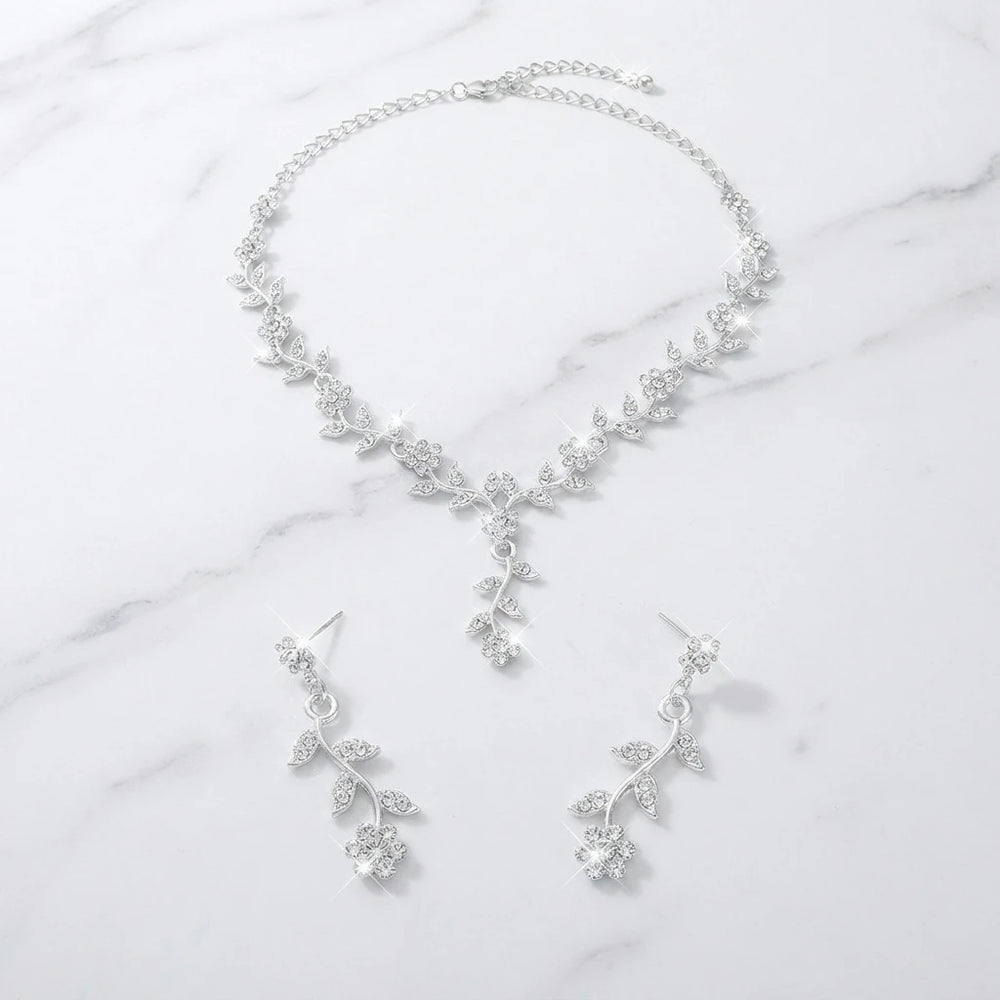 Elegant Women’s Choker Necklace & Earrings Set for Wedding & Prom goobingoo